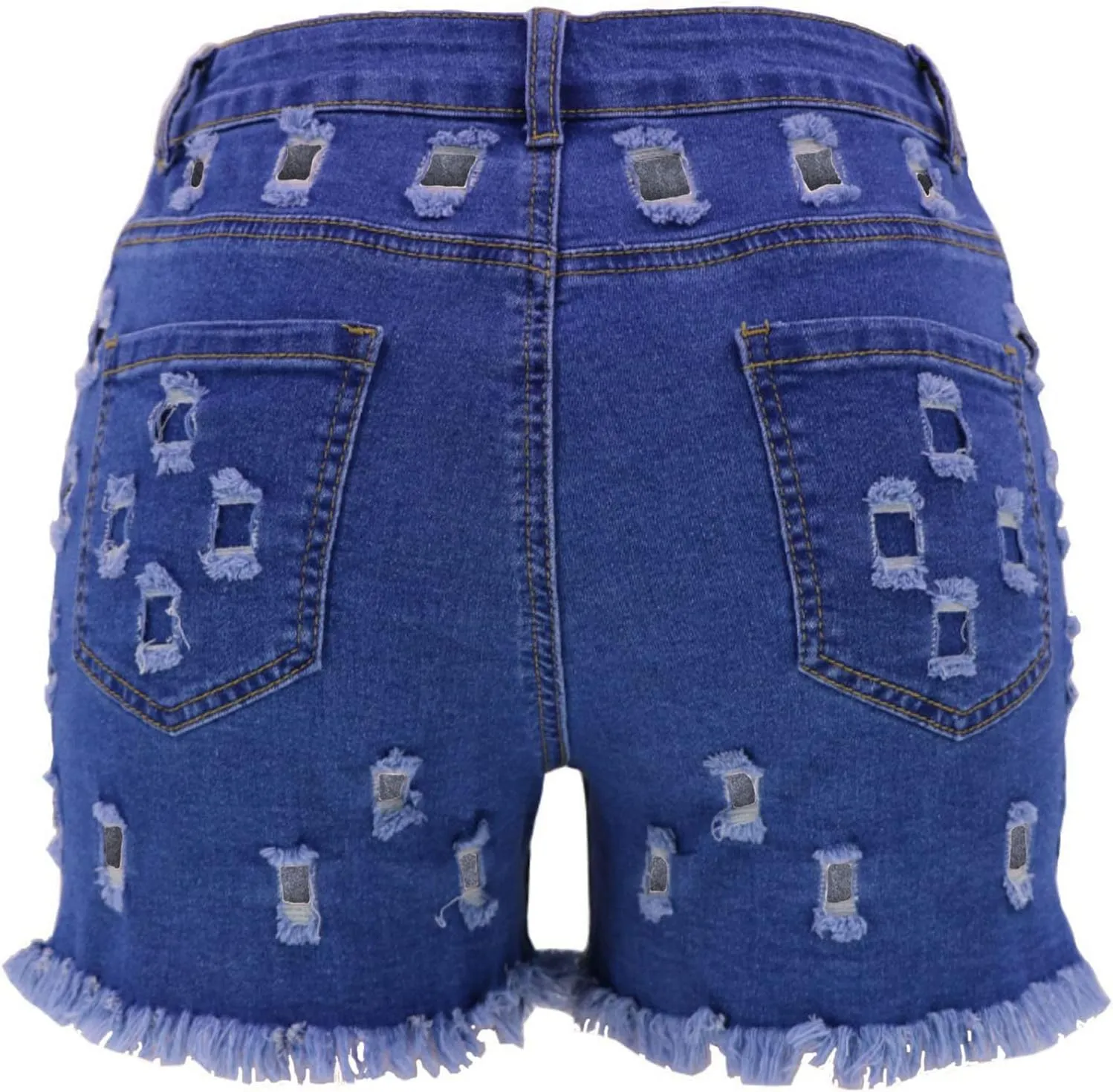 Womens Ripped Jean Shorts Trendy High Waist Frayed Raw Hem Stretch Denim Shorts Sexy Casual Summer Distressed Shorts