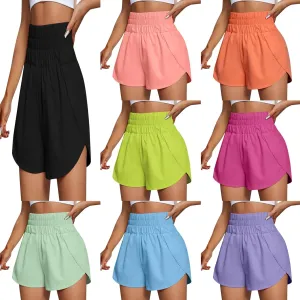 Womens Running Shorts Elastic High Waist Shorts Summer Quick Dry Shorts Casual Comfy Gym Short Outdoor Athletic Hiking