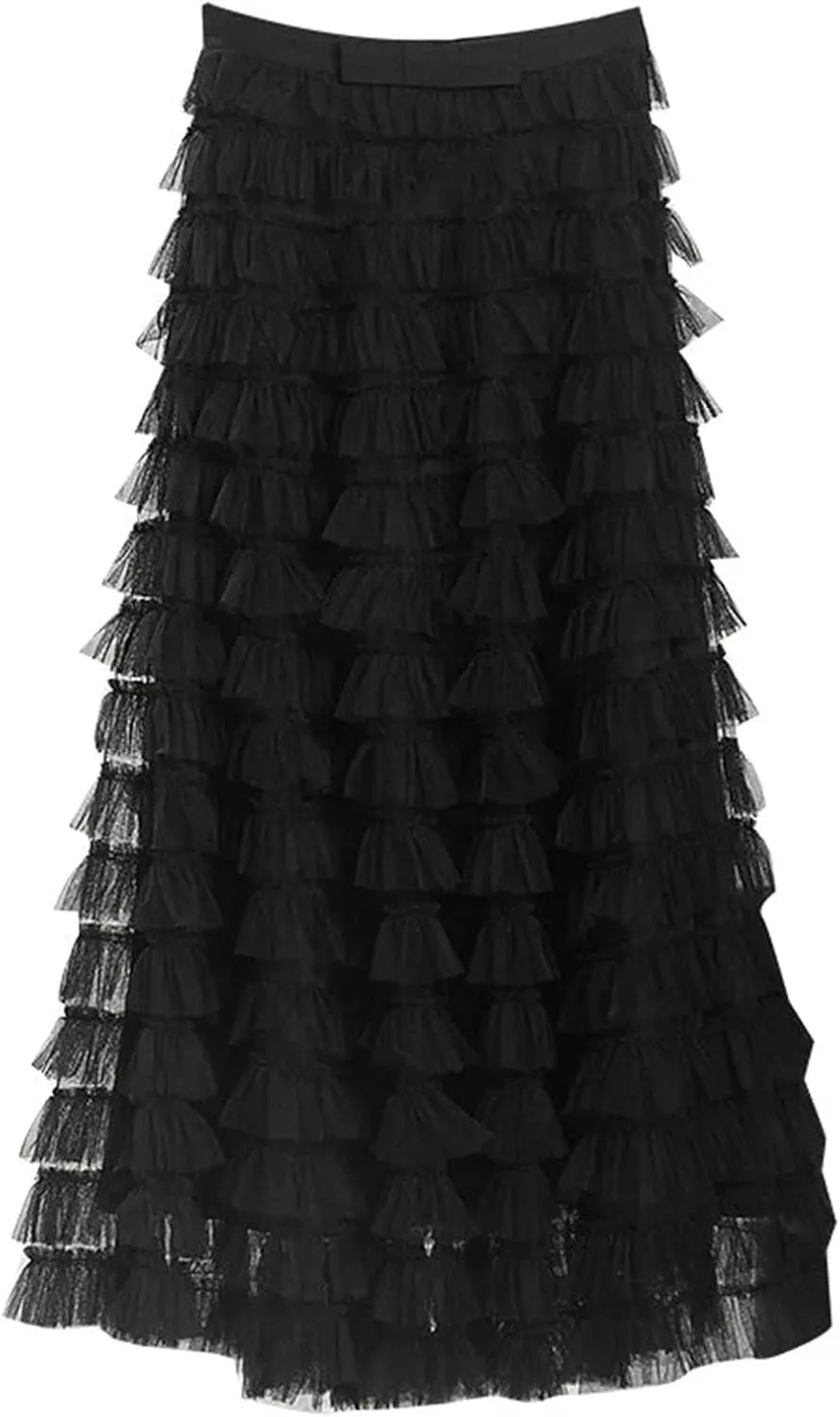 Women's Skirts for Summer Trendy High Elastic Waist Loose Pleated Ruffles Casual Vacation Fashionable Long Skirts