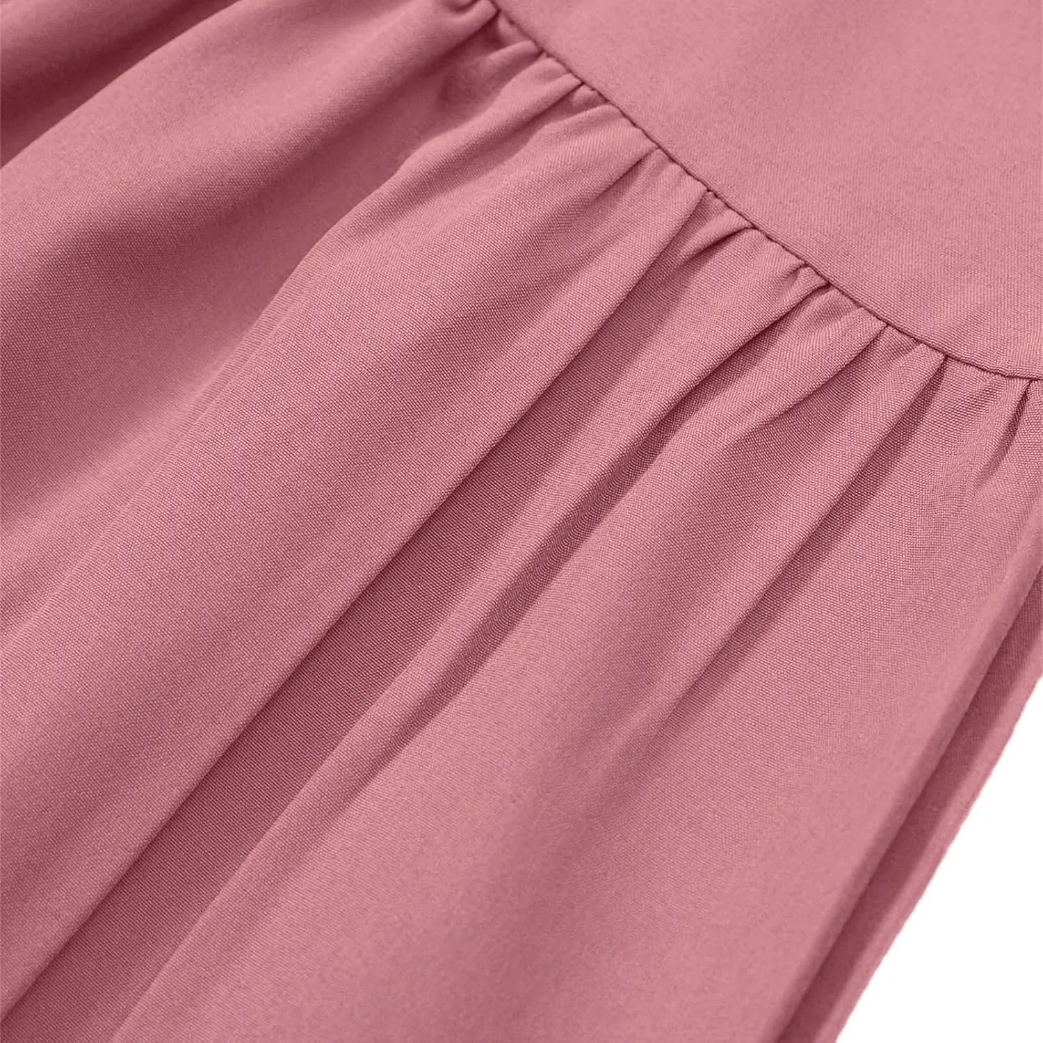 Womens Skirts for Summer Vacation Casual High Elastic Waist Drawstring Ruffles Tummy Control A-Line Loose Midi Skirts