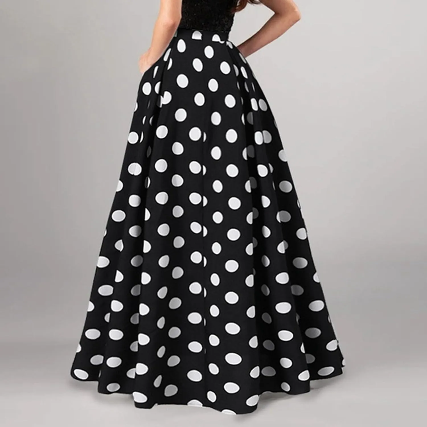 Womens Skirts Midi Length for Summer Vacation Trendy Y2K Vintage Polka Dot Maxi Skirt for Women Trendy Clothes