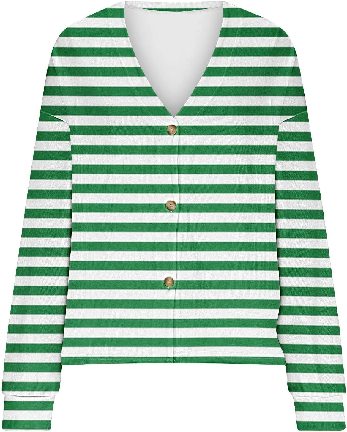 Women's Striped Cardigan Sweater 2024 Lightweight Fall Printed Knit Outerwear Casual V Neck Button Down Coats