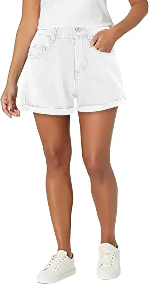 Womens Summer Denim Shorts Casual High Waisted Lightweight Denim 2025 Trendy Summer Shorts with Pockets
