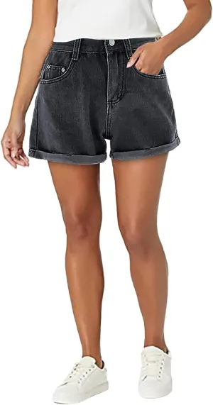 Womens Summer Denim Shorts Casual High Waisted Lightweight Denim 2025 Trendy Summer Shorts with Pockets
