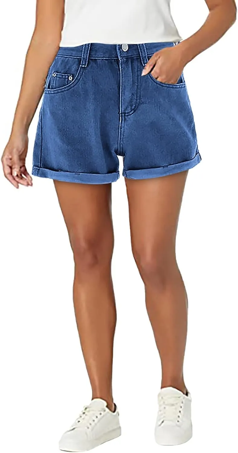 Womens Summer Denim Shorts Casual High Waisted Lightweight Denim 2025 Trendy Summer Shorts with Pockets