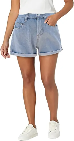 Womens Summer Denim Shorts Casual High Waisted Lightweight Denim 2025 Trendy Summer Shorts with Pockets