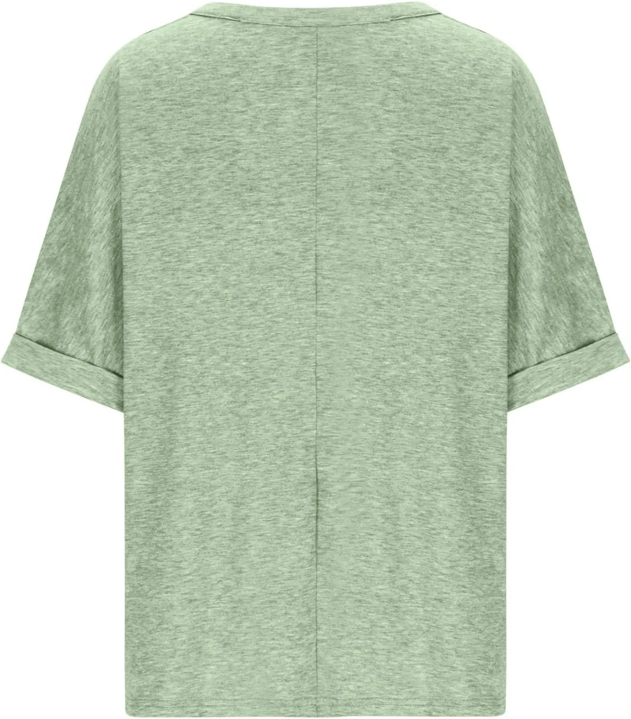 Womens Summer Oversized Tshirts Half Sleeve Crew Neck Tee Tops Fashion Casual Solid Shirt Loose Roll Up Comfy Blouse