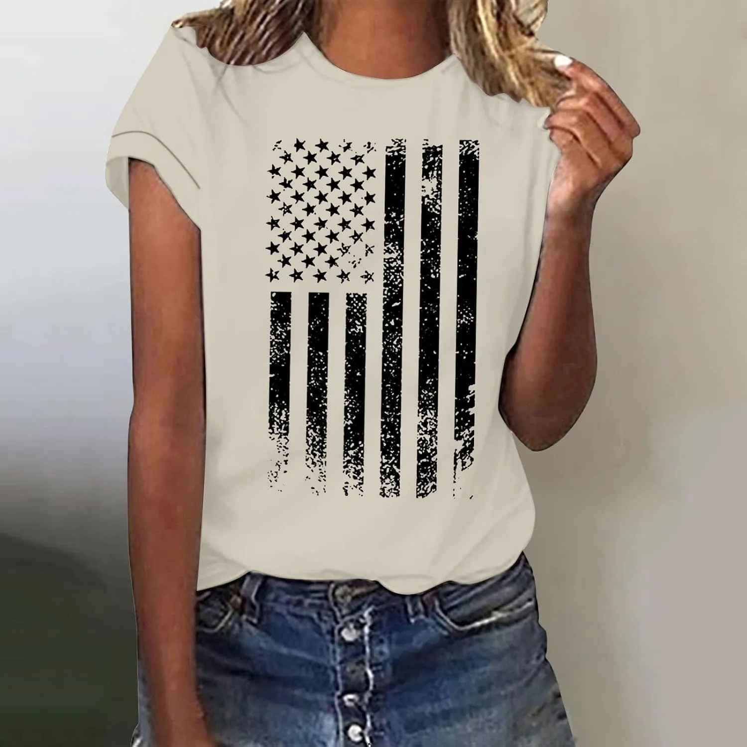 Womens Summer Short Sleeve T Shirt Oversized Crew Neck Floral Graphic Tees Casual Cute Summer Blouses Trendy Outfits