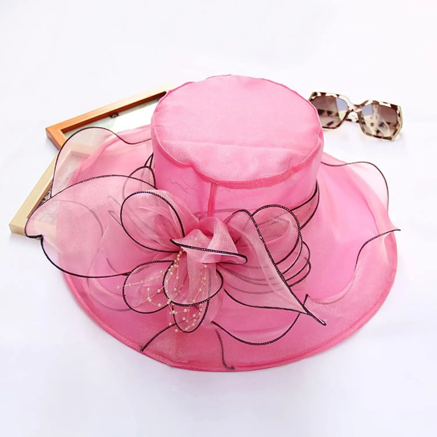 YOLAI Chruch Hats Fascinator Hat for Women Church Tea Party Headband Wedding Hat