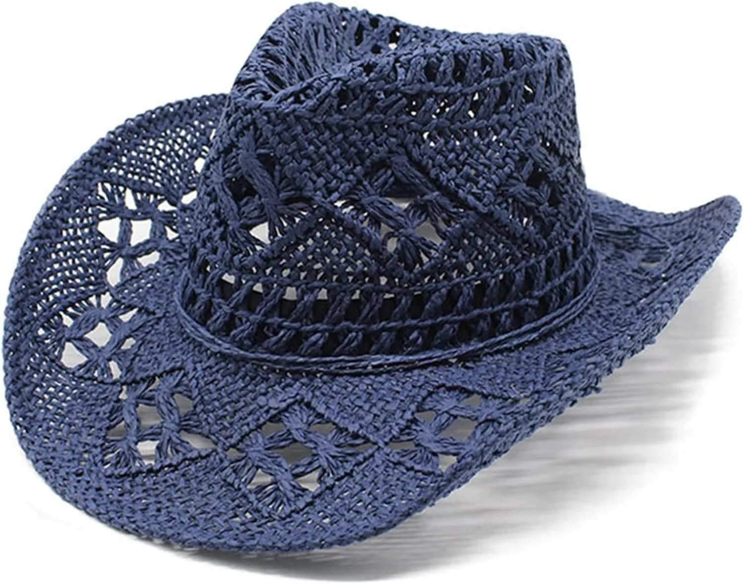YOLAI Stra𝐰 Cowboy Hat for Women with Beaded Trim and Shapeable Brim Sun Stra𝐰 Western Cowboy Hat Sun Hat