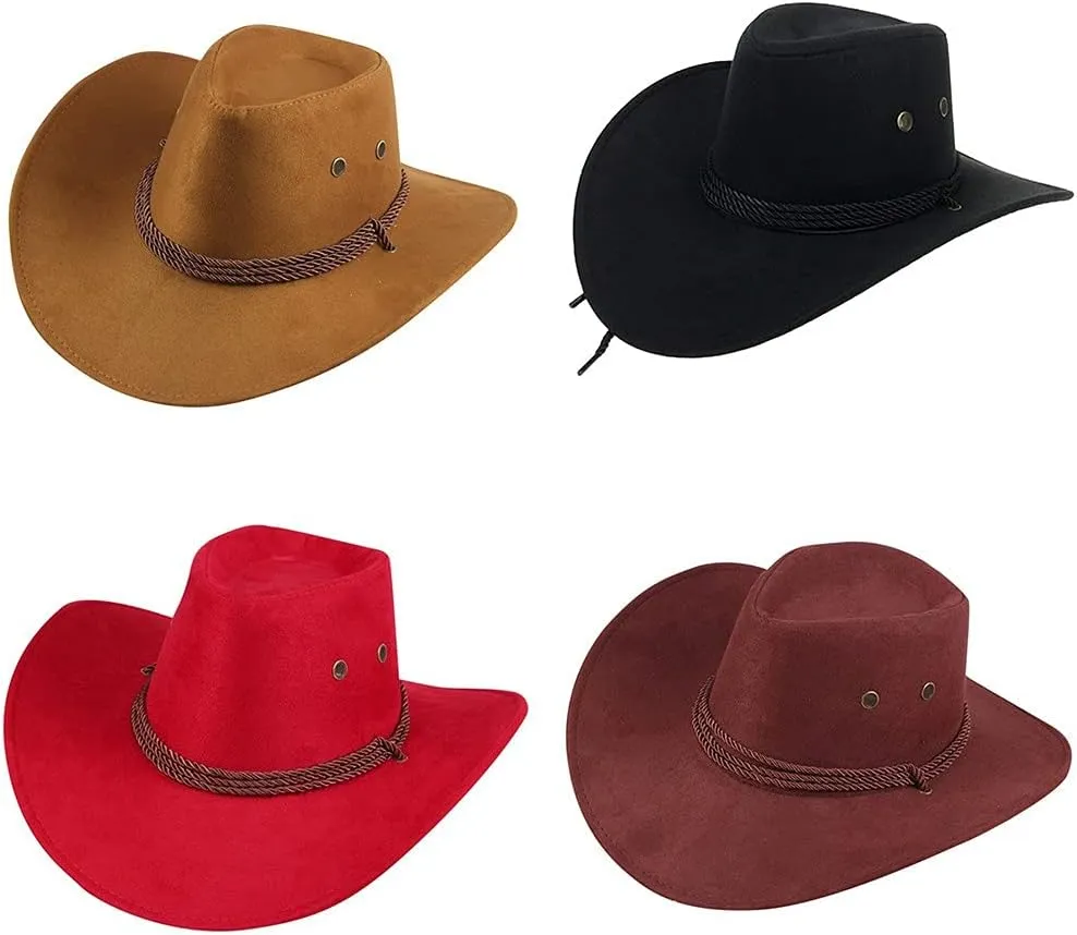 YOLAI Western Cowboy Hat for Women Men Small Short Wide Brim Beach Cowgir𝐥S Cattleman Cowboys Hats