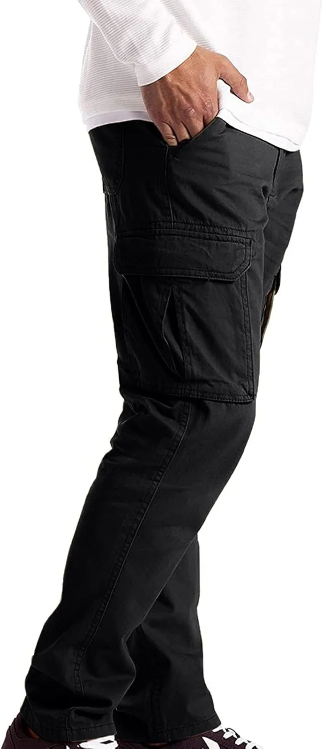ZYXTIM Big and Tall Men Cargo Jogger Sweat Pants Elastic Bottom Ripstop Hiking Work Pants Relaxed Fit Elastic Waisted Outdoor